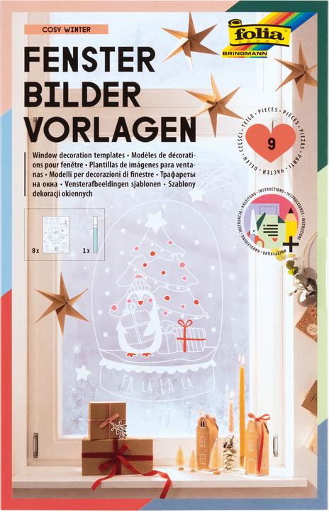 Produktbild Folia Fensterbilder-Vorlagen "COSY WINTER", inkl. Kreide