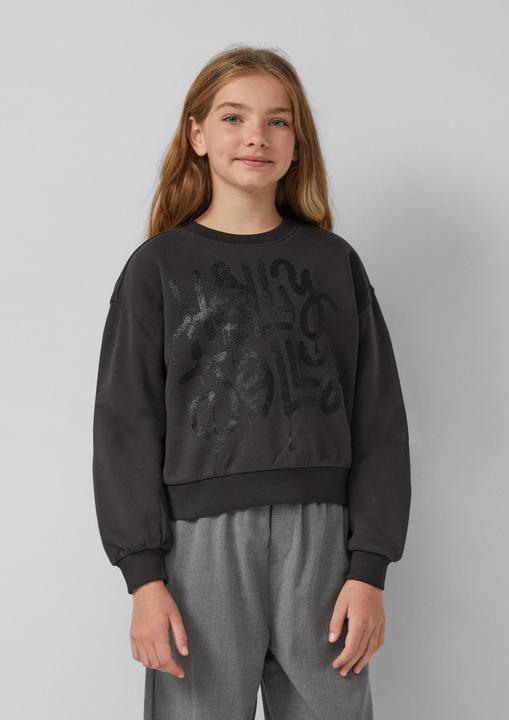 Image du produit s.Oliver Sweatshirt Kuscheliges Crop-Sweatshirt im Oversize Shape mit schimmerndem Print (146, 152)