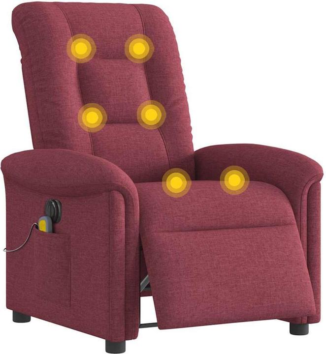 Actual product image vidaXL Massage chair electric wine red fabric