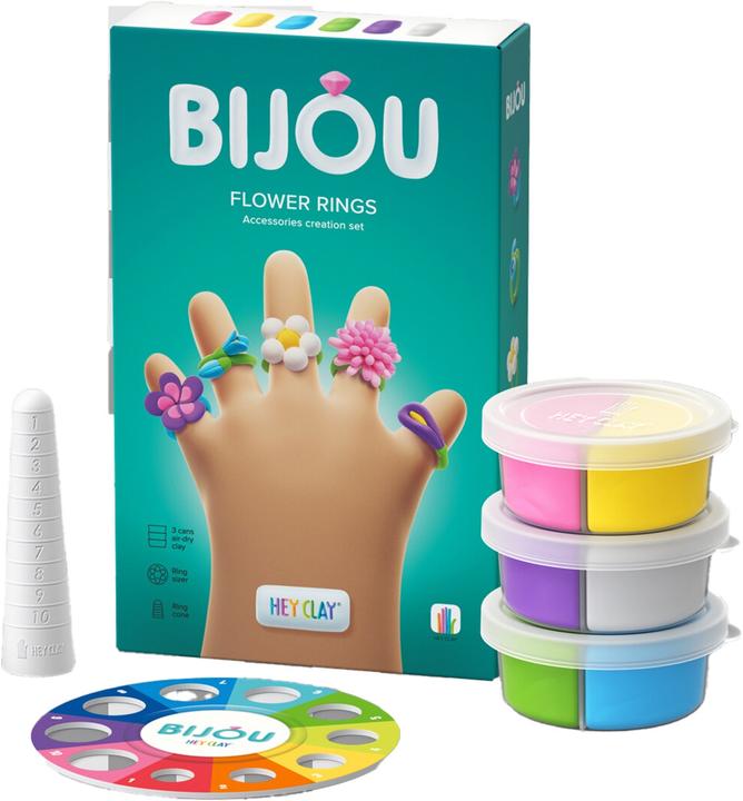 Produktbild TM Toys Hey Clay Bijou Blumen Ringe, d/e
