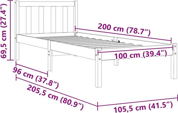 Actual product image vidaXL Bettrahmen (100 x 200 cm)