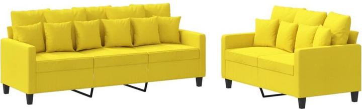 Immagine prodotto VidaXL Set divano 2 pezzi con cuscini Tessuto giallo chiaro, colore (Set di tappezzerie)