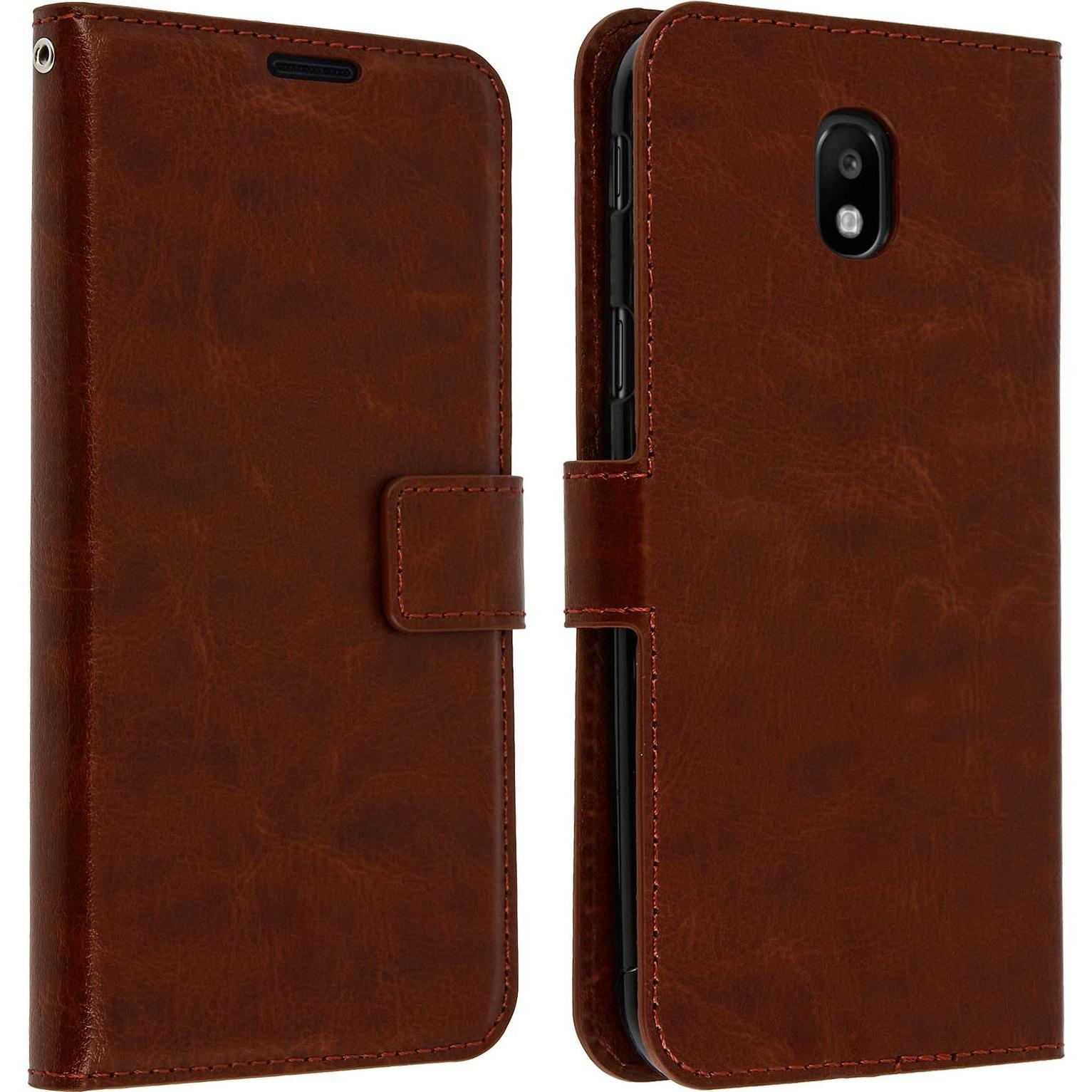 Avizar Vintage Series (Samsung Galaxy J3 (2017)), Smartphone Hülle, Braun