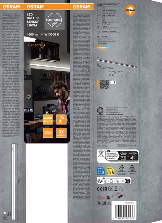Produktbild Osram LED Sensor Batten 1200mm 14W 3000K (1400 lm)