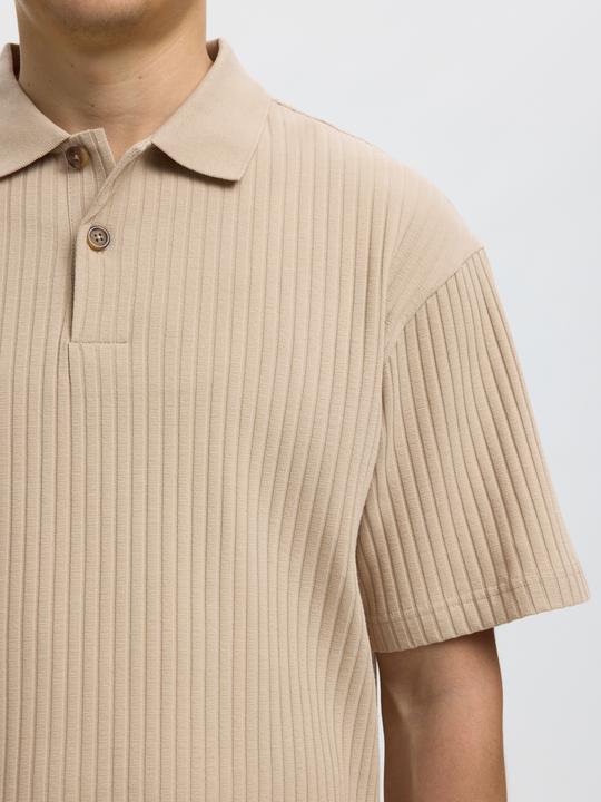 Produktbild Selected Geripptes Relaxed Fit Poloshirt (L)