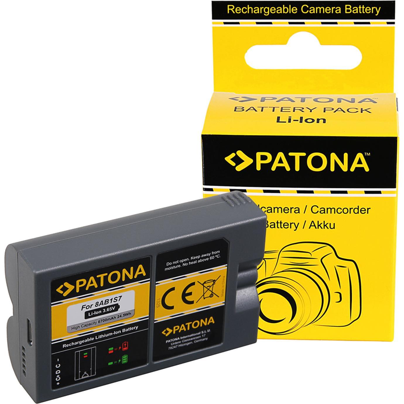 Patona Batteria 8AB1S7 f. Ring Video Doorbell 2 e Ring Spotlight Cam Solar (Batteria della fotocamera), Alimentatore fotocamera