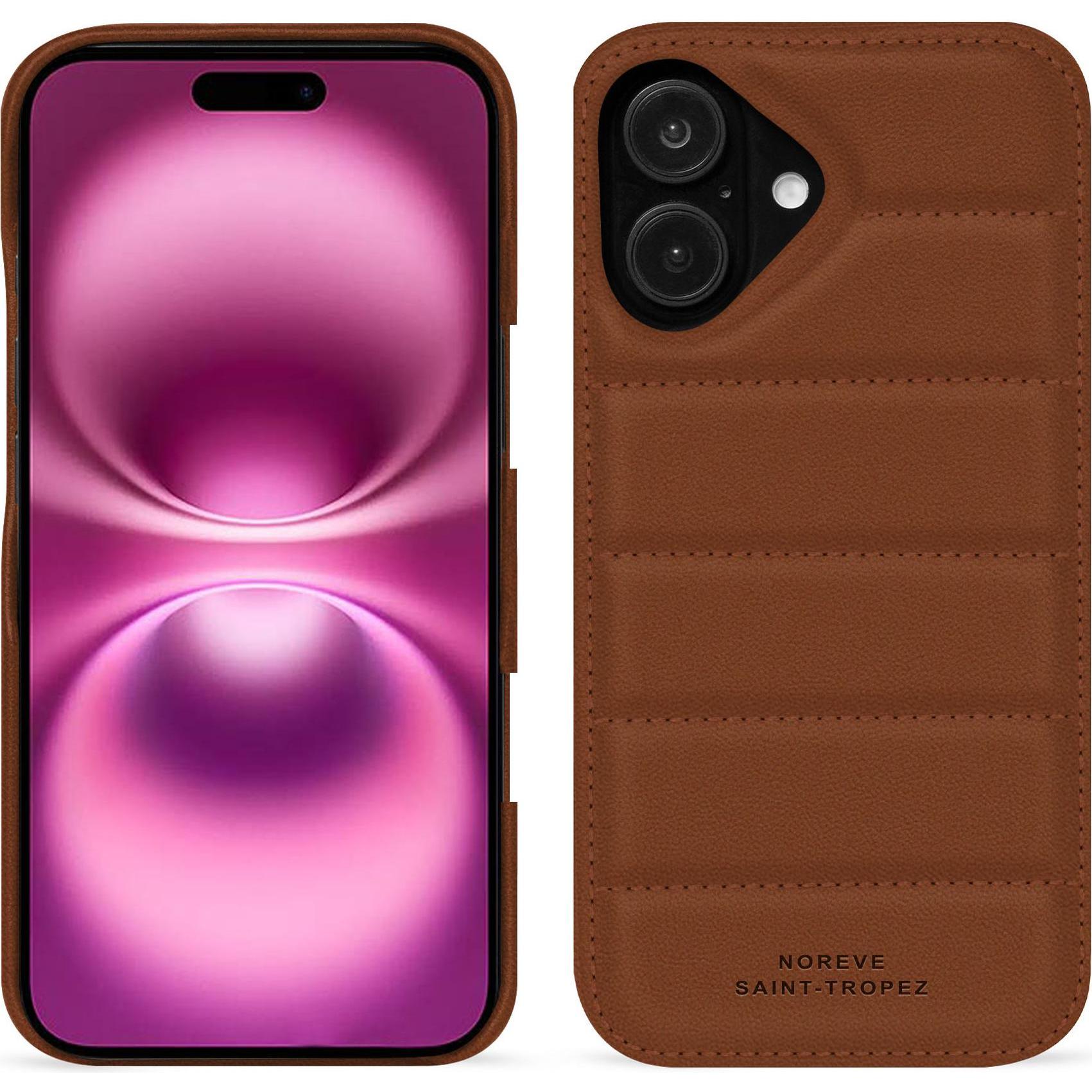 Noreve Lederschutzhülle (Apple iPhone 16 Plus), Smartphone Hülle, Braun