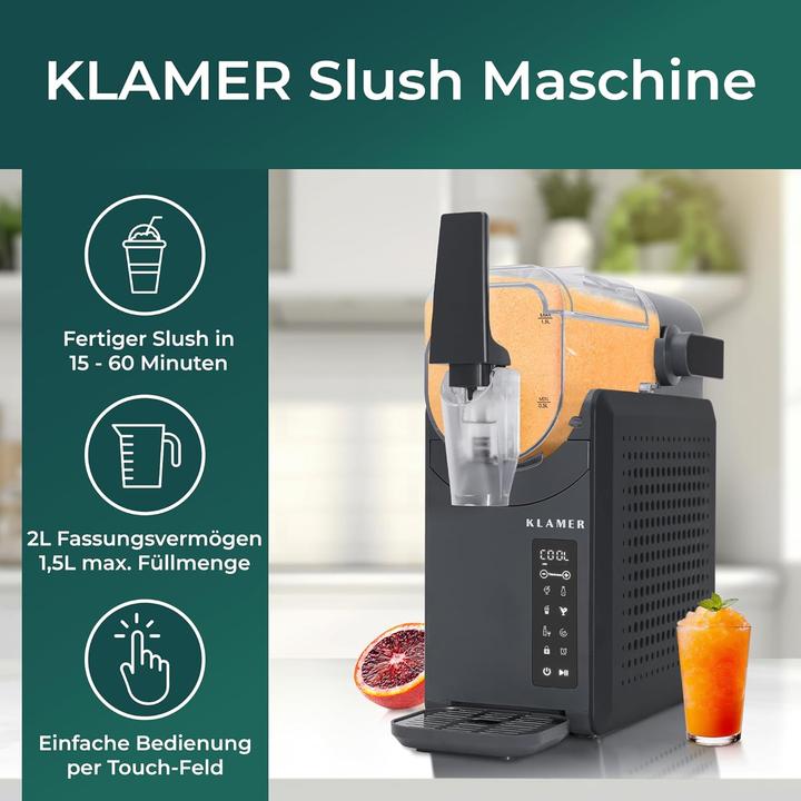 Image du produit KLAMER Slush Maschine, mit 5 voreingestellten Programmen: Slushie, Cocktail, Milchshake, Frappé…