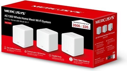 Actual product image Mercusys Halo (3-pack) Dual-Band (/5 GHz) Wi-Fi 5 (802.11ac) 2 Internal