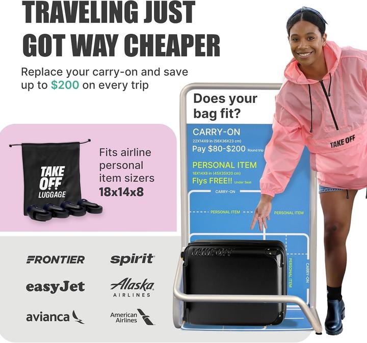 Actual product image Take Off Luggage Personal Item Suitcase