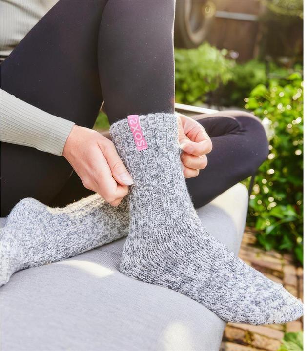 Actual product image Soxs Grey wool ladies socks bubblegum, calf sock (Single pack, 40 - 41, 37 - 39)