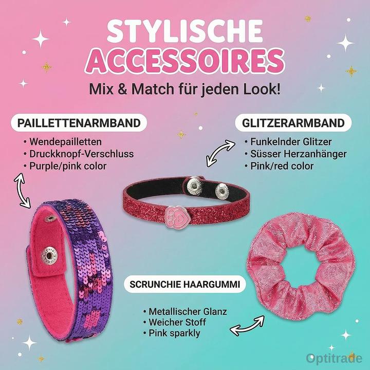 Actual product image Accutime Gabby's Dollhouse wristwatch set with accessories, children's LCD watch with digital display, bli (Digital watch)