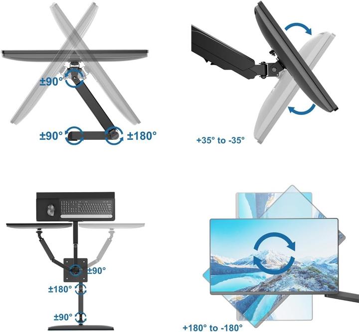 Produktbild myWall My Wall Mobiler Sitz-/Steh-PC-Arbeitsplatz (Boden, 32", 9 kg)