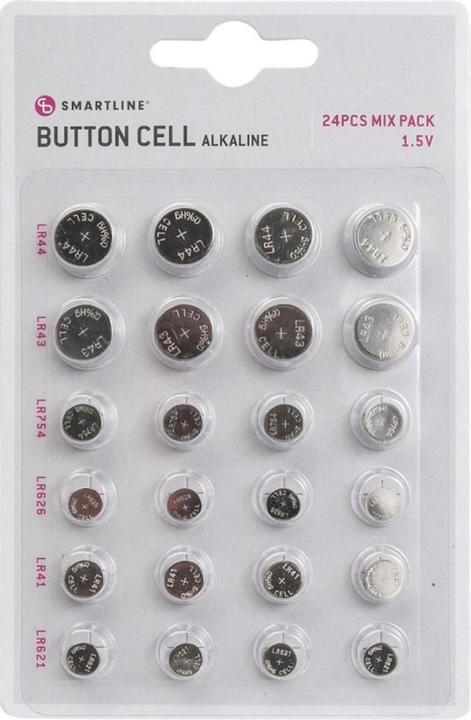 Image du produit NoName Knappceller Mix Smartline 24-pack Alcaline (LR41/LR43/LR44/LR621/LR626/LR754) (24 pcs, LR621.)