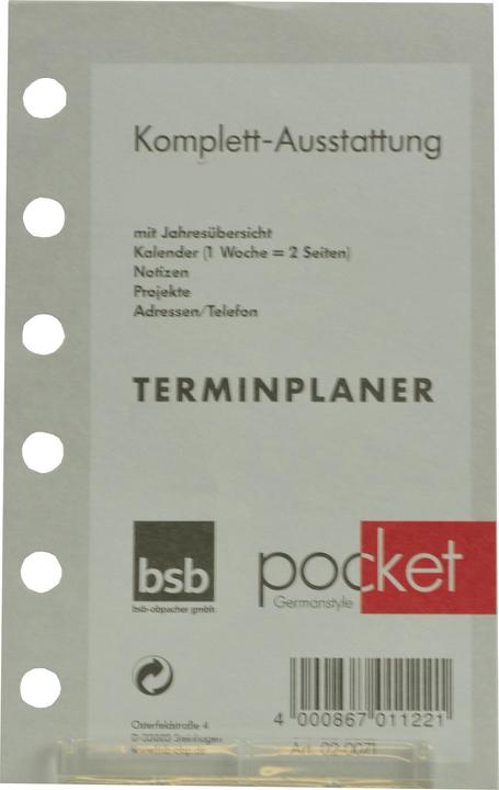 BSB-Obpacher Calendario per timer, set completo, circa A7