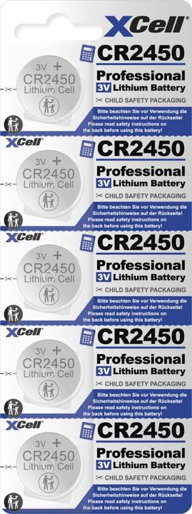 Immagine prodotto XCell Pila a bottone al litio CR 5 STK (5 pz., CR2450, 620 mAh)