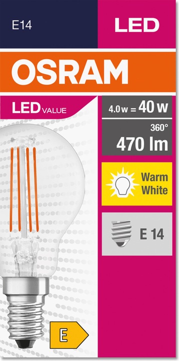 Immagine prodotto Osram Value (E14, 4 W, 470 lm, 1 x, E)
