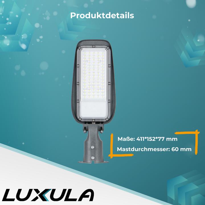 Produktbild Luxula LED-Strassenleuchte, EEK: F, 50W, 5000lm, 3000K, IP65, grau (5000 lm, IP65)
