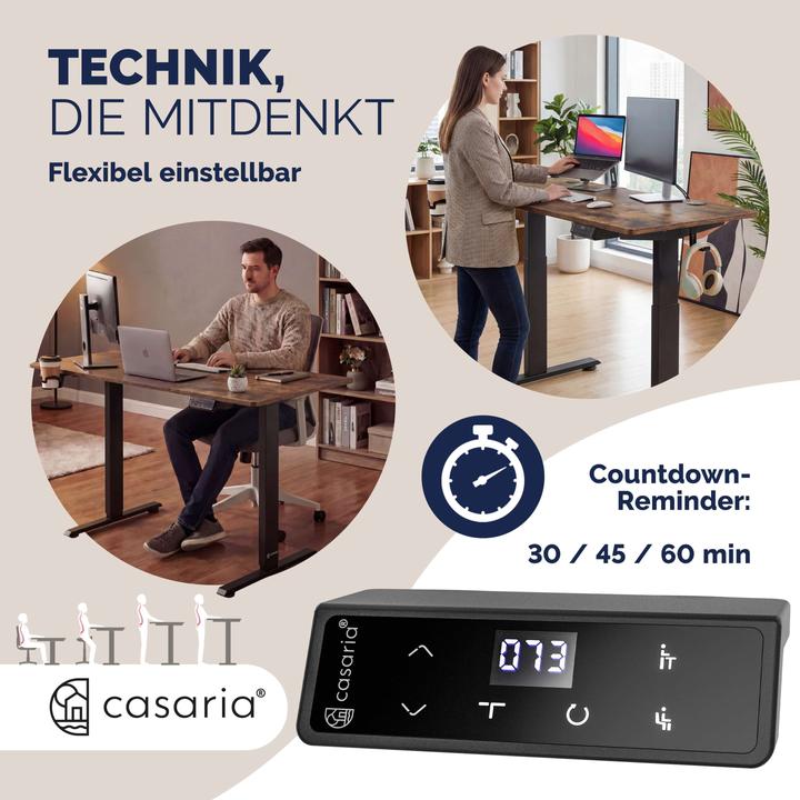 Image du produit Casaria Höhenverstellbarer Schreibtisch (160 x 75 cm)