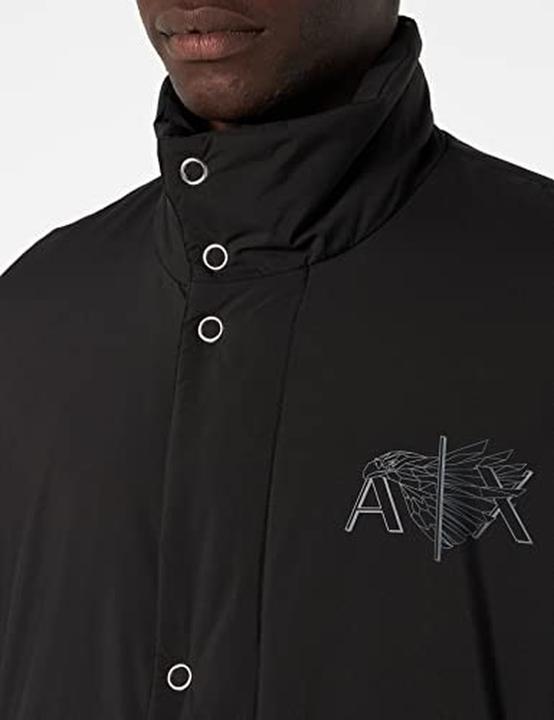 Actual product image Armani Exchange Snap Fastener Front Logo Back Print Jacket (L)