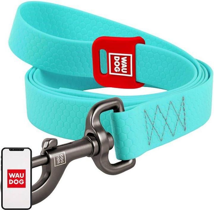 Image du produit Waudog waterproof light accumulating dog leash 25mm wide, 183 cm long blue (Chien, Promenade)