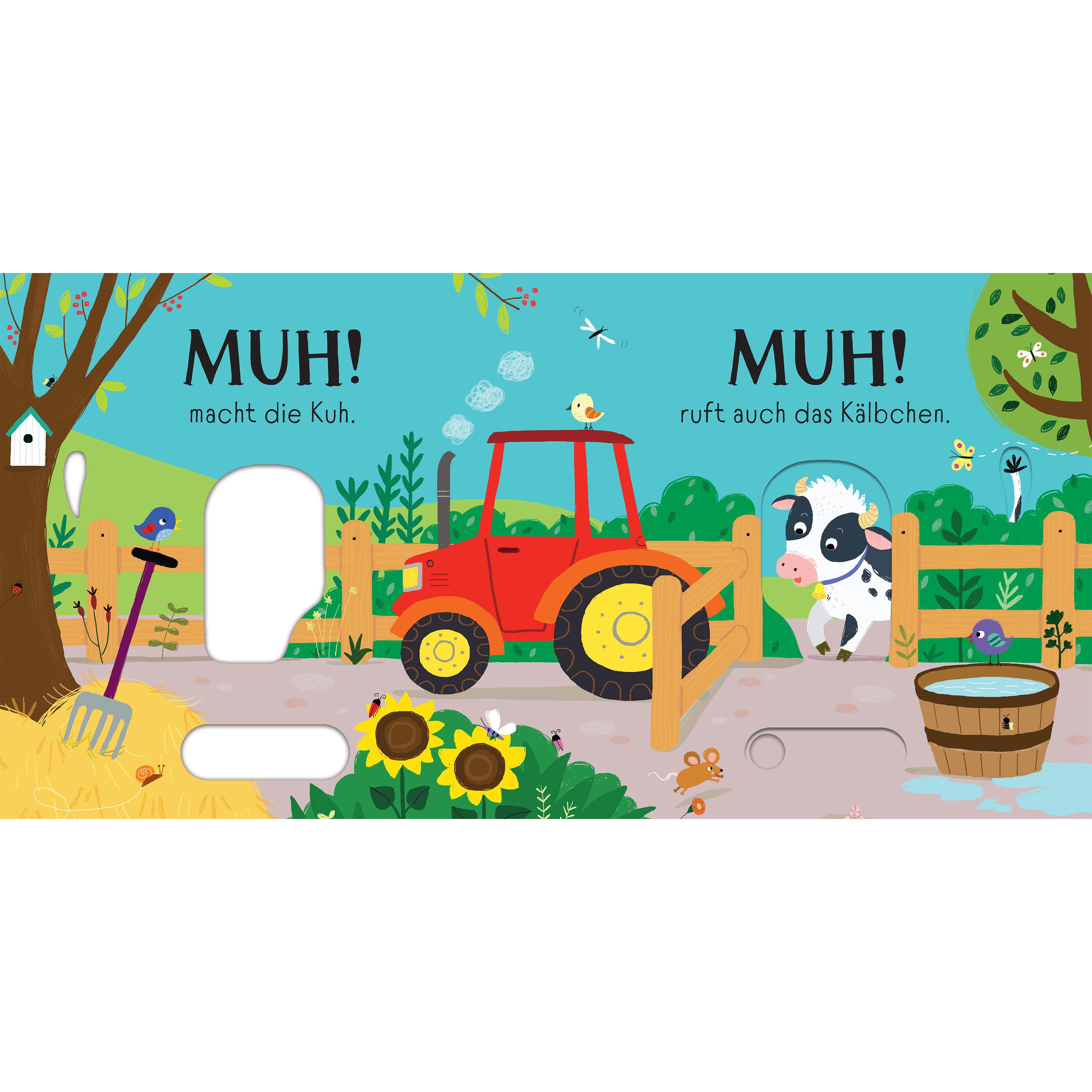 Thumbnail - Usborne Publishing, Babybücher, Schieben und Lauschen: Bauernhoftiere (Deutsch)