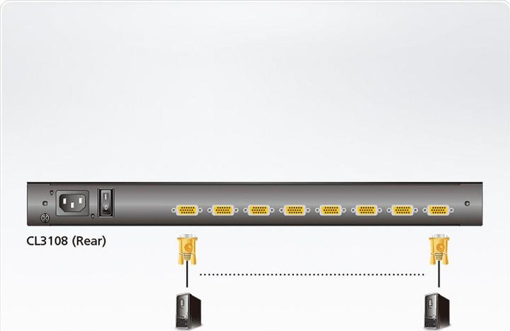 Produktbild Aten CL3108NX CH KVM-Switch 8-Port, 18,5"-LCD-Konsole (PS/2-USB, VGA) CH-Layout