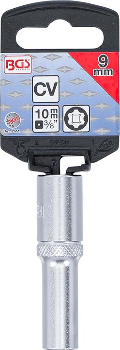 Actual product image BGS Socket, Super Lock, deep | 10 mm (3/8") Drive | 9 mm (9 mm)