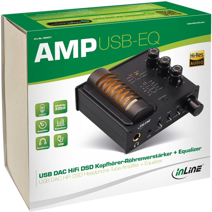 Produktbild InLine AmpUSB-EQ Hi-Res AUDIO HiFi DSD (Bass Boost)