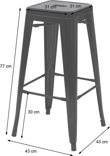 Produktbild Swisshandel24 4x Barhocker, Barstuhl Tresenhocker, Metall Industriedesign stapelbar grün