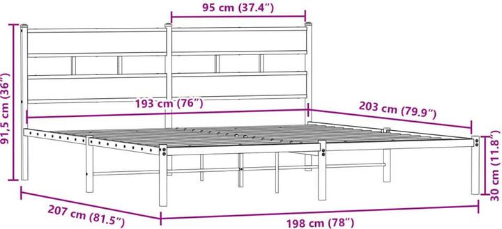 Image du produit vidaXL Bettgestell (193 x 203 cm)