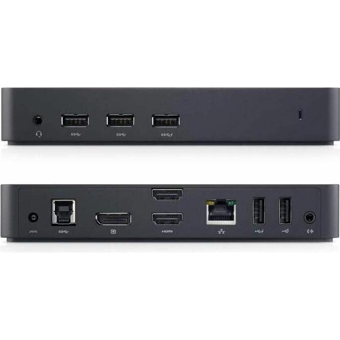 Dell D3100 (USB-B, 3 Ports), Dockingstation + USB Hub, Schwarz