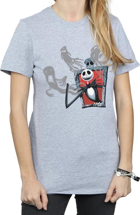 Actual product image Disney Womens/Ladies Nightmare Before Christmas Ghosts Of Jack Cotton Boyfriend T-Shirt (XL)