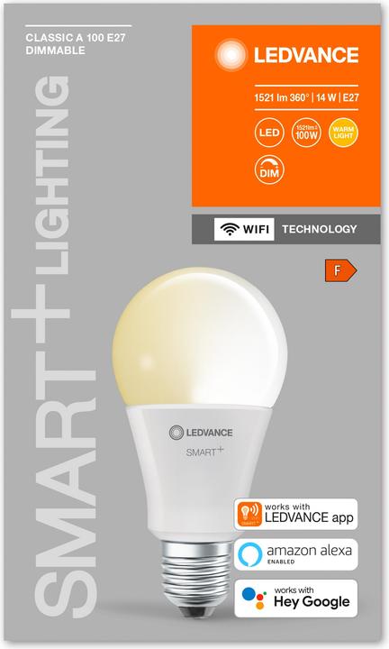 Produktbild Ledvance Smart+ Wifi Classic (E27, 14 W, 1521 lm, 1 x, F)