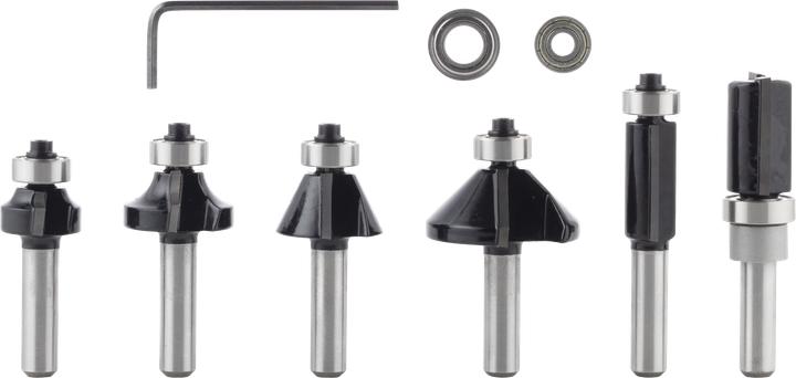 Produktbild Bosch Professional Zubehör 6-teiliges Rand- und Kantenfräser-Set, 8-mm-Schaft für Handfräsen