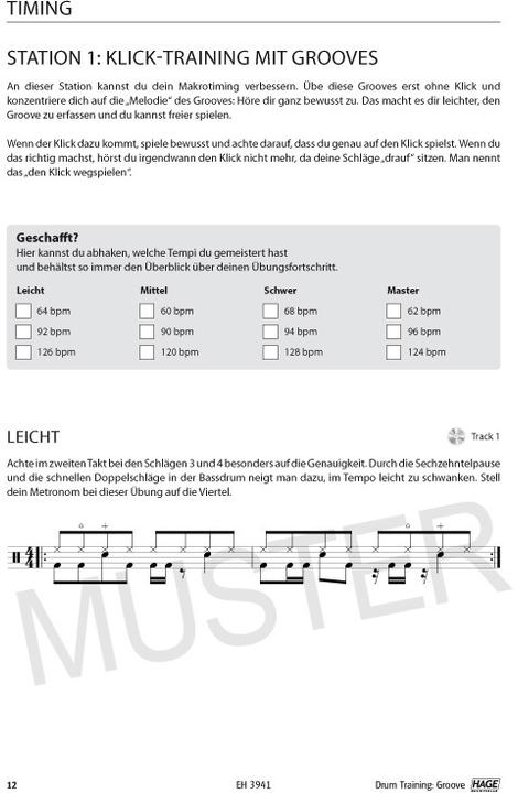 Produktbild Drum Training Groove + CD + DVD (Deutsch, Helmut Hage|Martin Klee, Martin Klee, 2012)