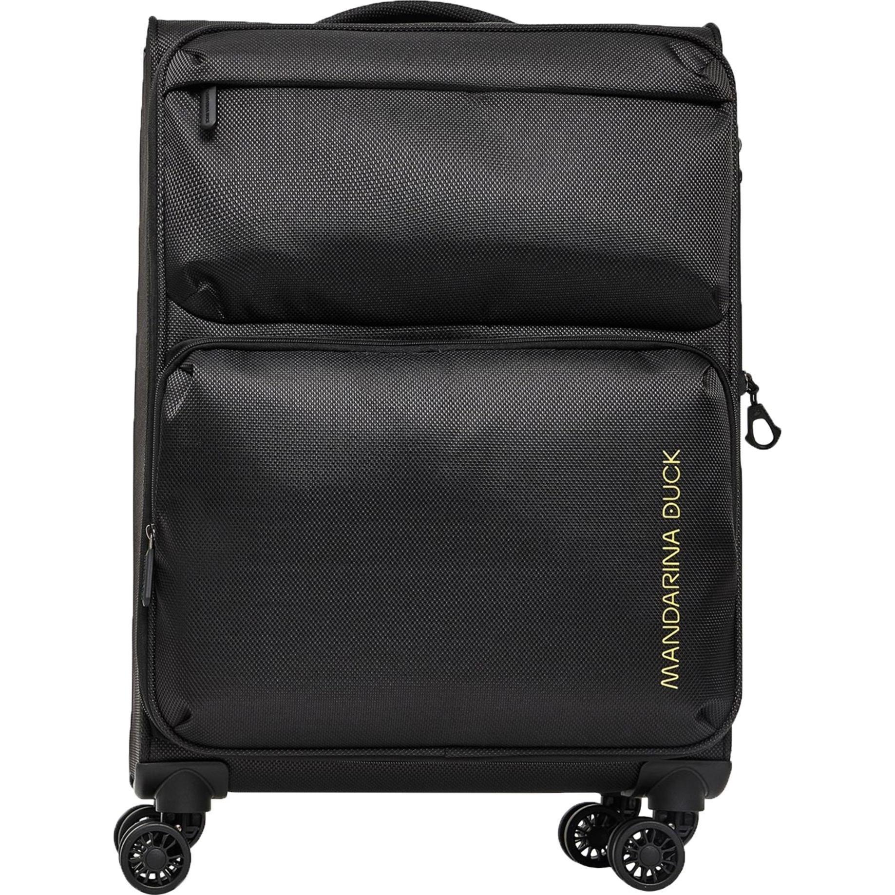Mandarina Duck, Koffer, Zephyr 4 Rollen Trolley 67 cm mit Dehnfalte, Schwarz, (67 l, M (50 - 90l))