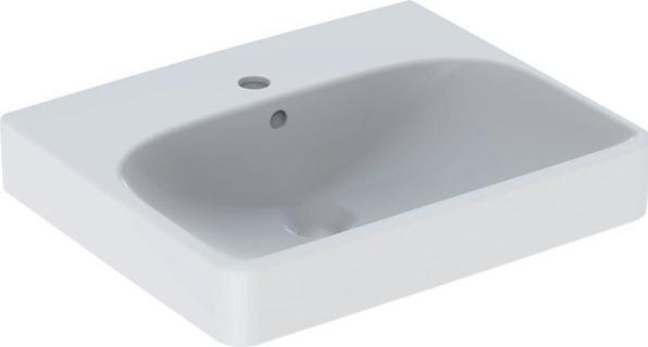 Actual product image Geberit Keramag / Smyle Square asymmetrical hand-rinse basin 50 cm white 500256011 (410 mm, 500 mm)