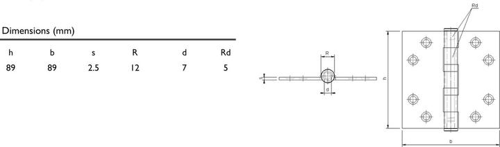 Actual product image Charmag Door hinges with loose ball bearings