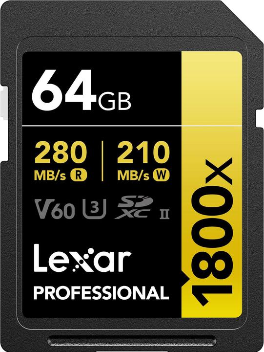 Lexar Professional 1800x (64 Go, SDXC, U3, UHS-II)