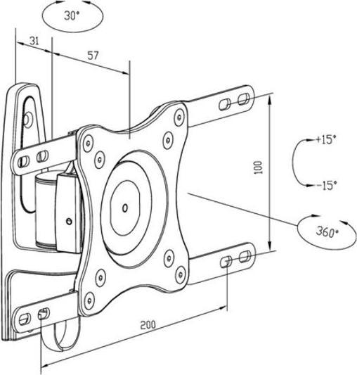 Actual product image Multibrackets M VESA flexible arm 360 (Wall, 32", 15 kg)