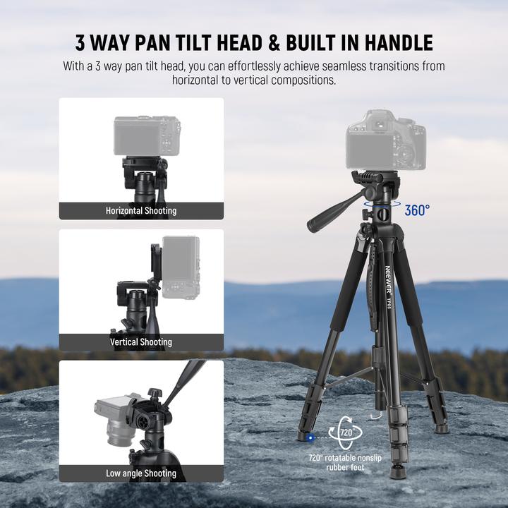 Produktbild Neewer Lightweight Aluminum Alloy Camera Tripod With Pan Head (Metall)