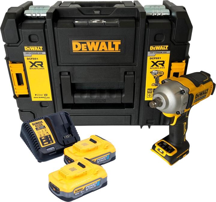 Produktbild DeWalt DCF 891 H2T Akku Schlagschrauber 18 V 1084 Nm 1/2" Brushless + 2x Powerstack Akku 5,0 Ah +