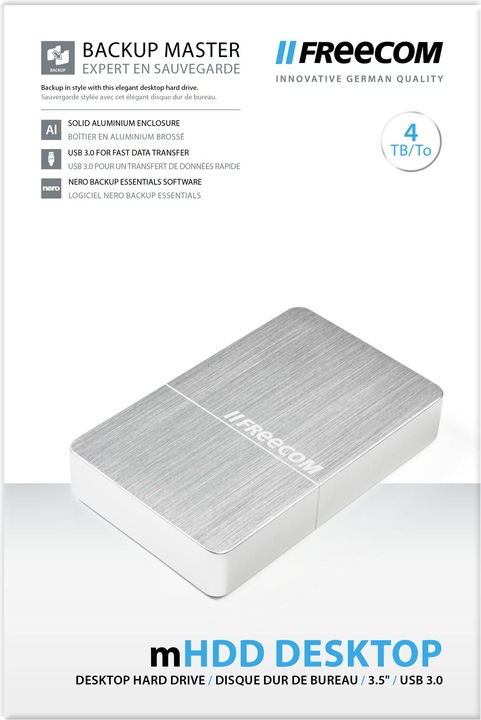 Productafbeelding Freecom mHDD Desktop Schijf - 4TB Zilver (4 TB)