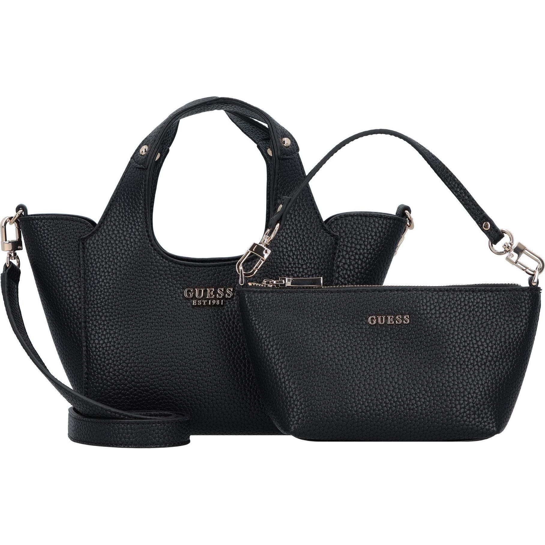 Guess, Tasche, Helina Mini Bag Handtasche 16 cm, Schwarz, (2 l)