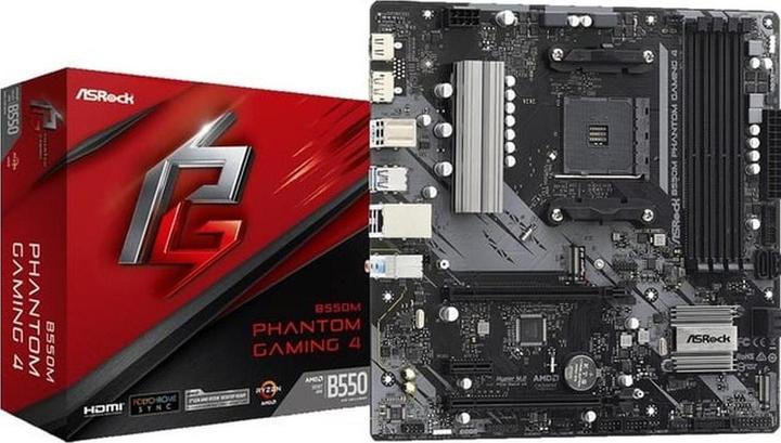 AsRock B550M Phantom Gaming 4 (AM4, AMD B550, mATX)
