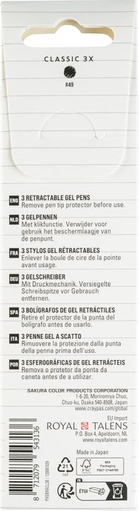 Productafbeelding Sakura Gelly Roll Retractable Classic Gelschreiber transparent 0,4 mm, Schreibfarbe: schwarz, 3 St. (Zwart, 3x)