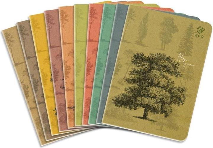 Elanders Zeszyt A5/80K grotelės By Nature - Forrest (10vnt) (A5, Quadrillé, Couverture rigide)