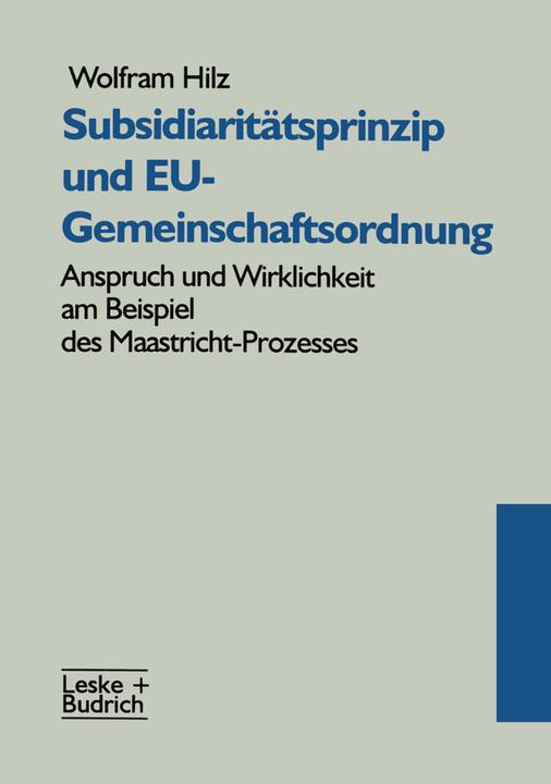 Energie-Label Subsidiaritätsprinzip und EU-Gemeinschaftsordnung (Deutsch, 2012)