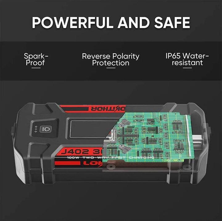Immagine prodotto Lokithor j402 Avviatore di emergenza da 3000A con powerbank e LED (3000 A, 24000 mAh)